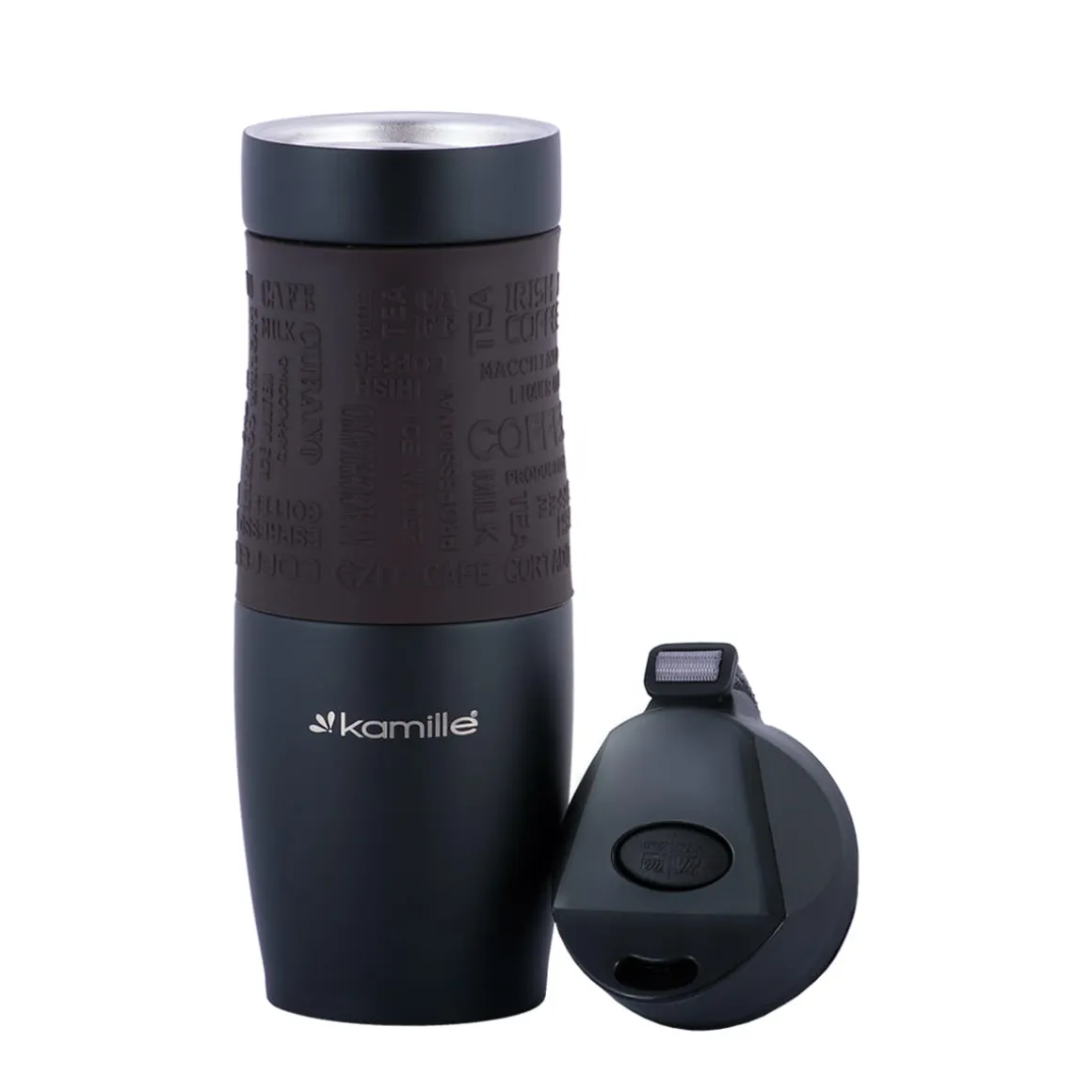 Kubek termiczny z antypoślizgową nakładką "Coffe" 480ml