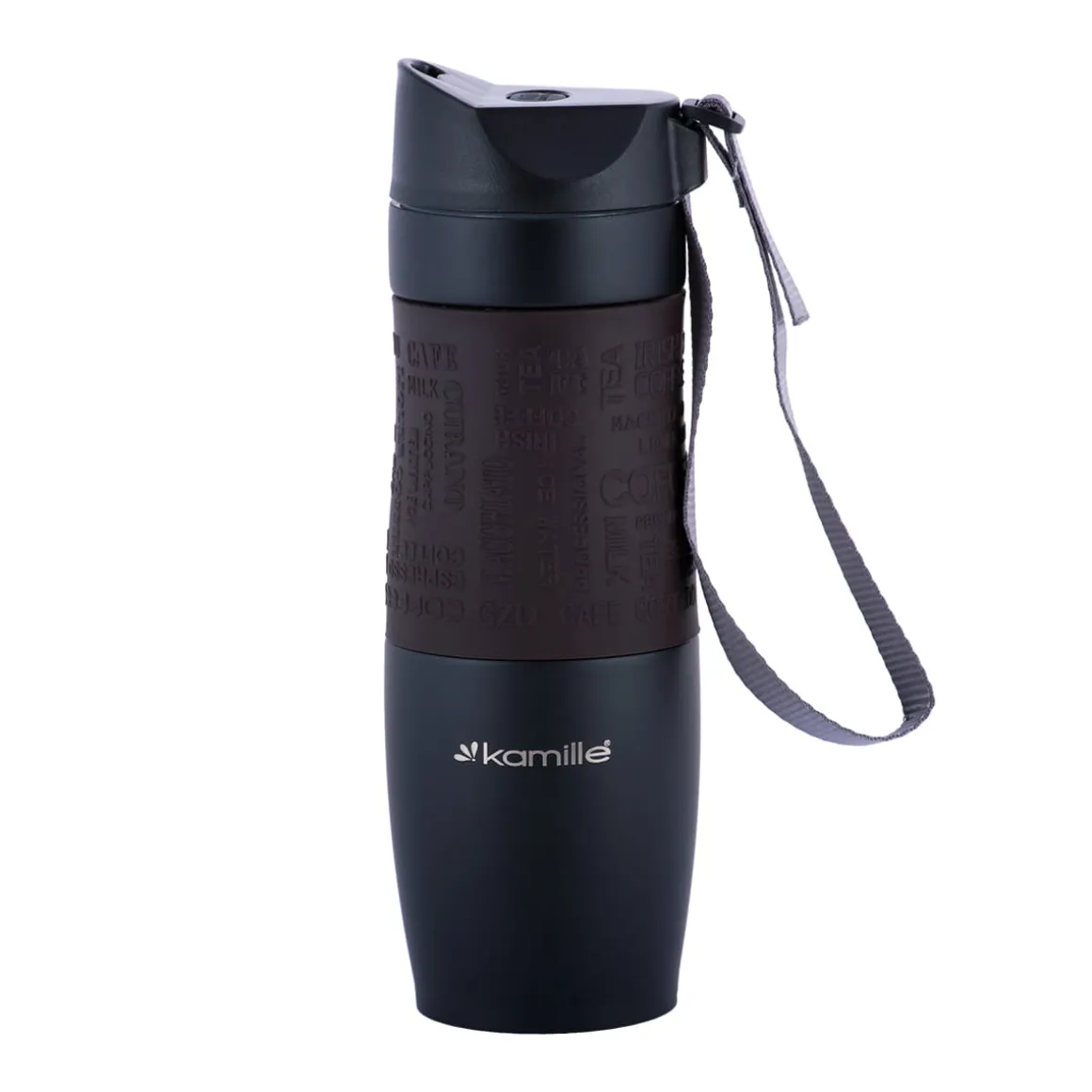 Kubek termiczny z antypoślizgową nakładką "Coffe" 480ml