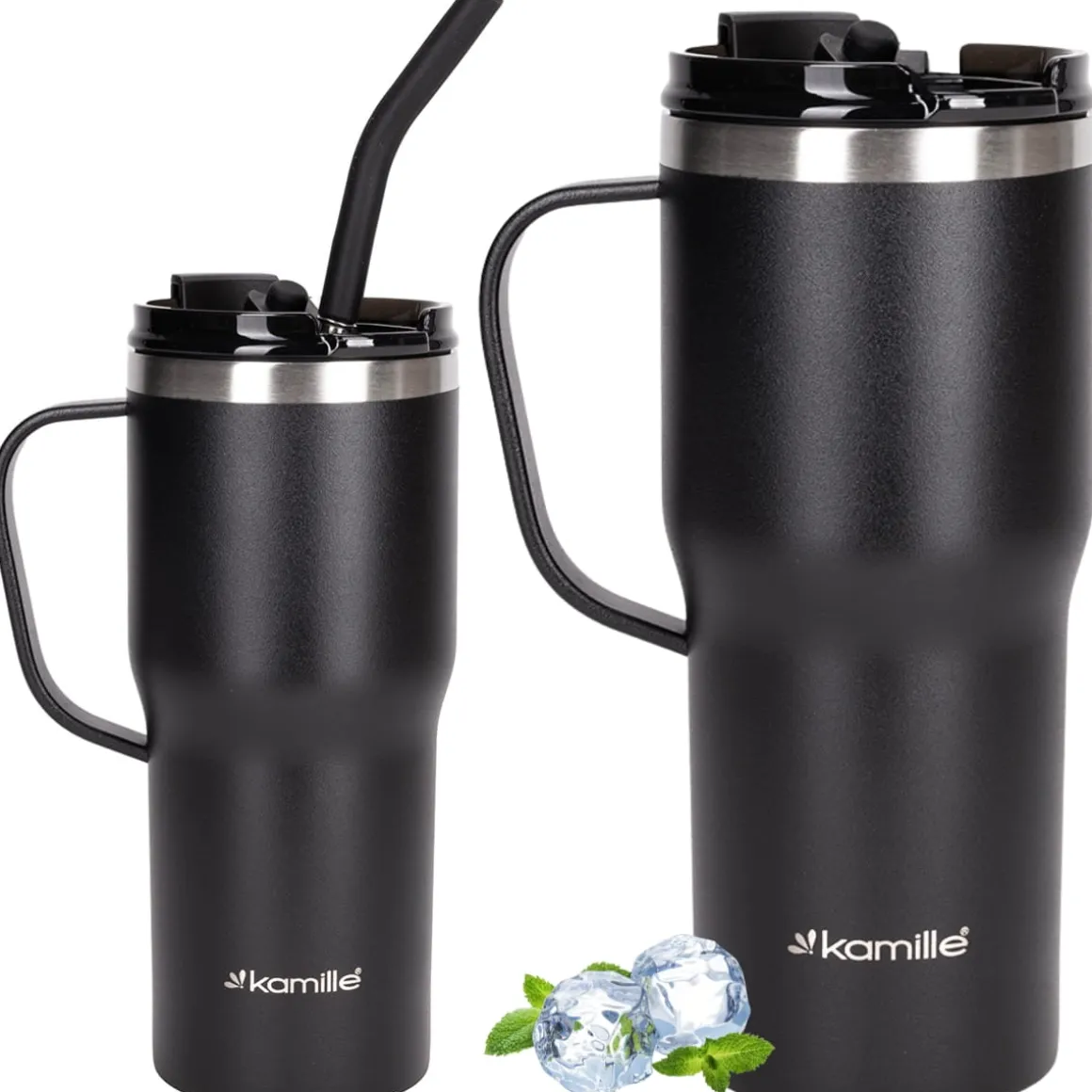 Kubek termos bidon termiczny ze słomką na kawę 600ml