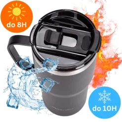 Kubek termos bidon termiczny ze słomką na kawę 600ml