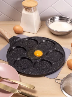Marmurowa patelnia do pancakes naleśników jajek BUŹKI MINKI EMOTKI 26cm