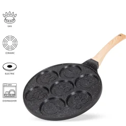 Marmurowa patelnia do pancakes naleśników jajek BUŹKI MINKI EMOTKI 26cm