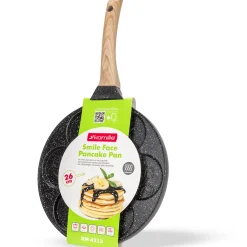 Marmurowa patelnia do pancakes naleśników jajek BUŹKI MINKI EMOTKI 26cm