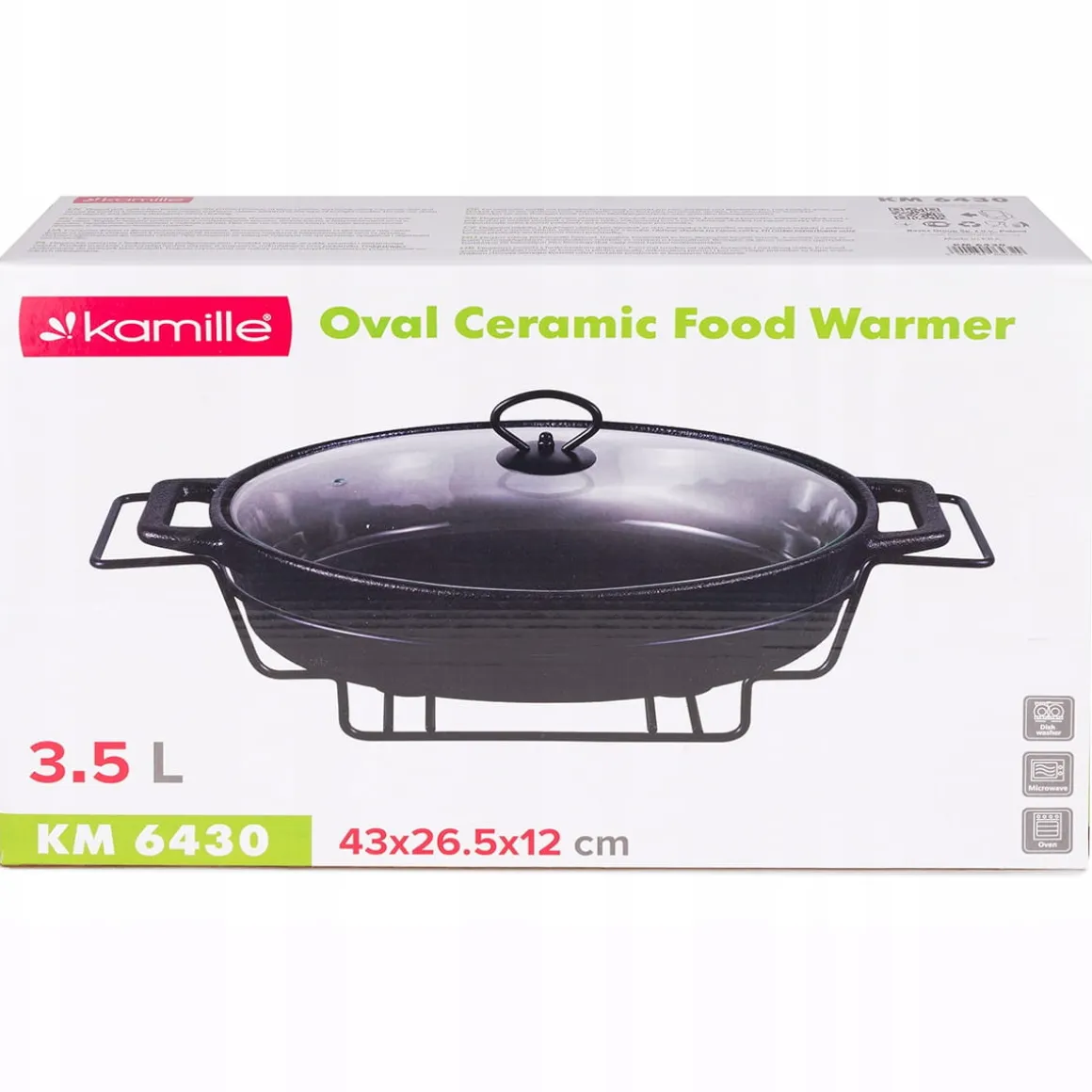 Naczynie żaroodporne ceramiczne waza z podgrzewaczem 3,5l