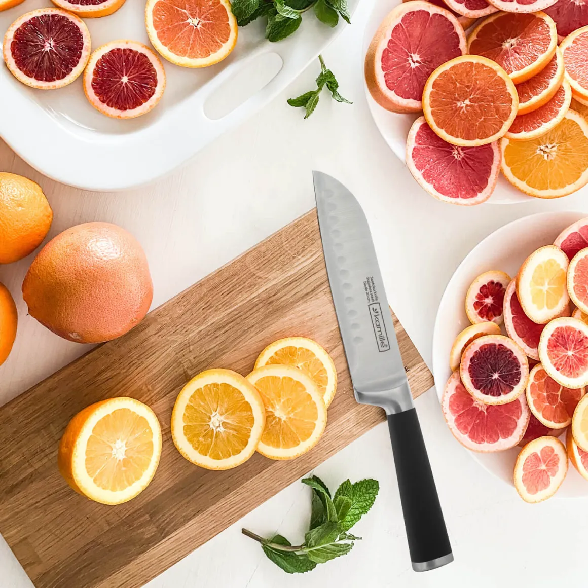 Nóż kuchenny japoński Santoku z powłoką "Soft Touch"