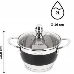 Nowoczesny komplet zestaw garnków na gaz indukcję 2/2,7/3,6L