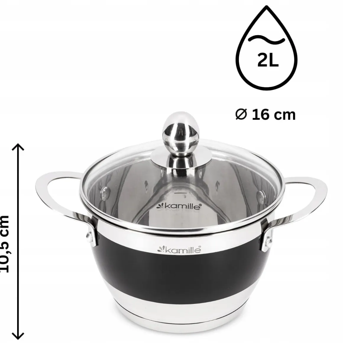 Nowoczesny komplet zestaw garnków na gaz indukcję 2/2,7/3,6L