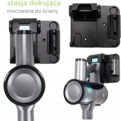 Odkurzacz pionowy bezprzewodowy FILTR HEPA + akcesoria 0,6L MOCNY