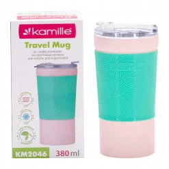 Pastelowy kubek termiczny do kawy, napojów 380ml