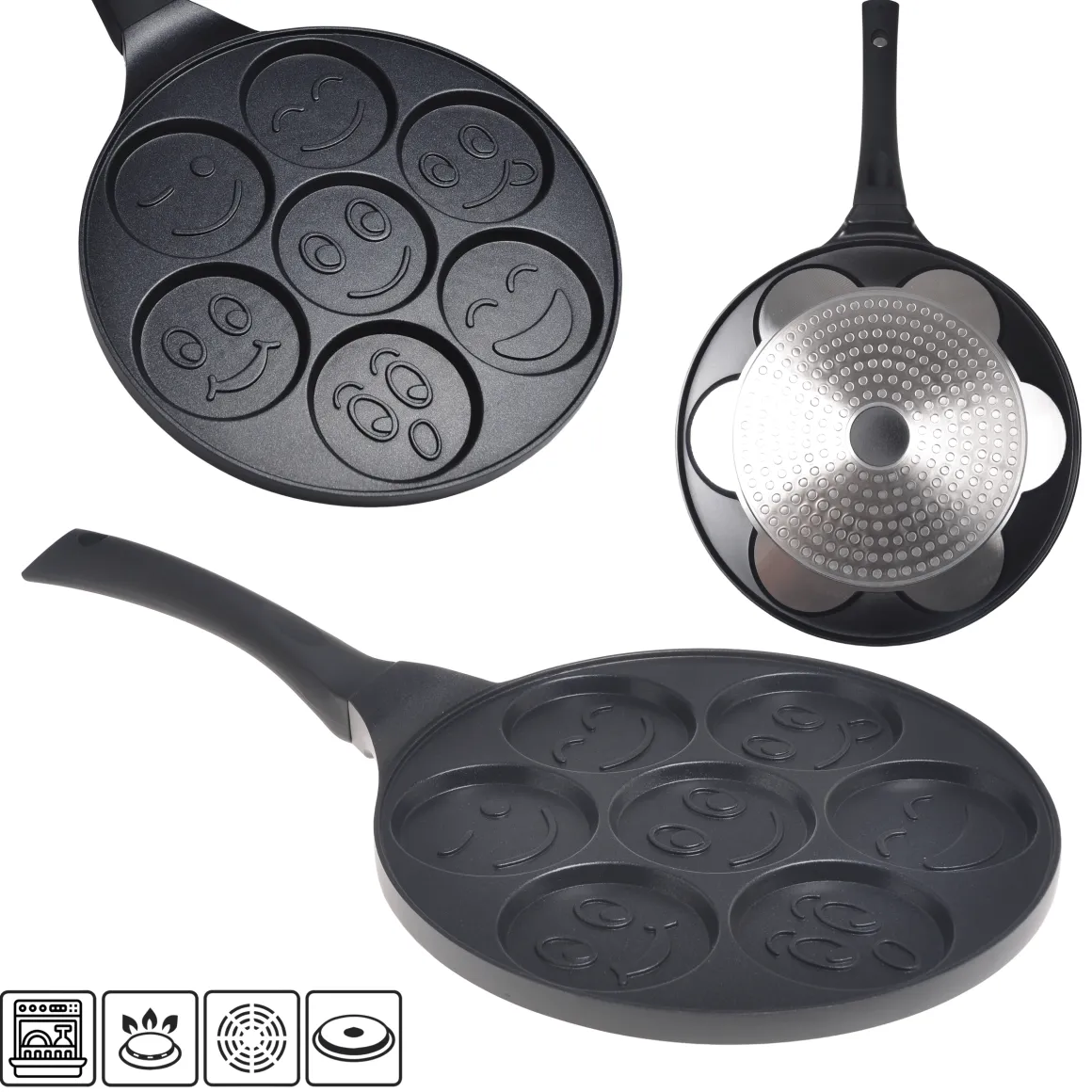 Patelnia do pancakes naleśników jajek BUŹKI MINKI EMOTKI