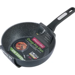 Patelnia głęboka gruba marmurowa 24cm