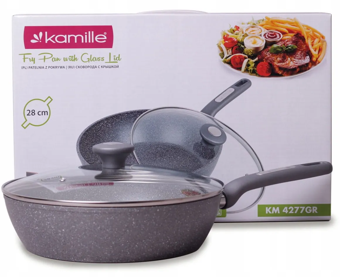 Patelnia głęboka wok 28cm z pokrywką