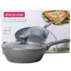 Patelnia głęboka wok granitowa 24cm z pokrywką