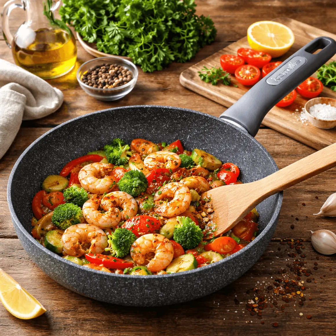 Patelnia głęboka wok granitowa 26cm