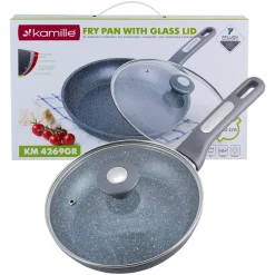 Patelnia granitowa 20cm z pokrywką