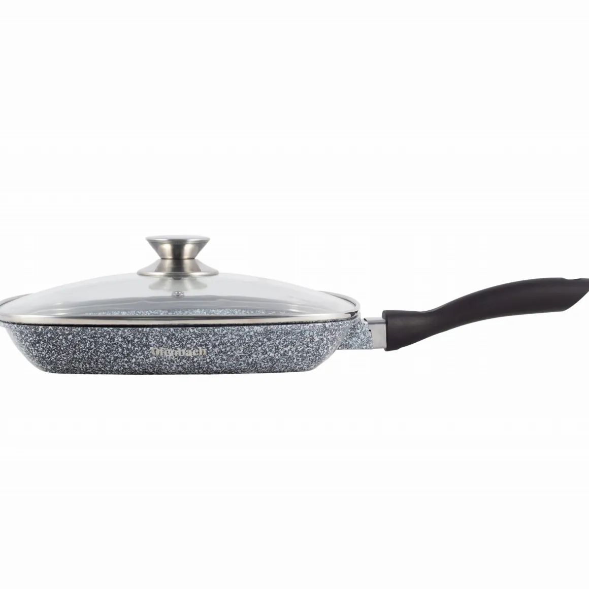 Patelnia grillowa granitowa 28cm z pokrywką