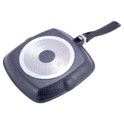 Patelnia grillowa marmurowa 28cm z pokrywką