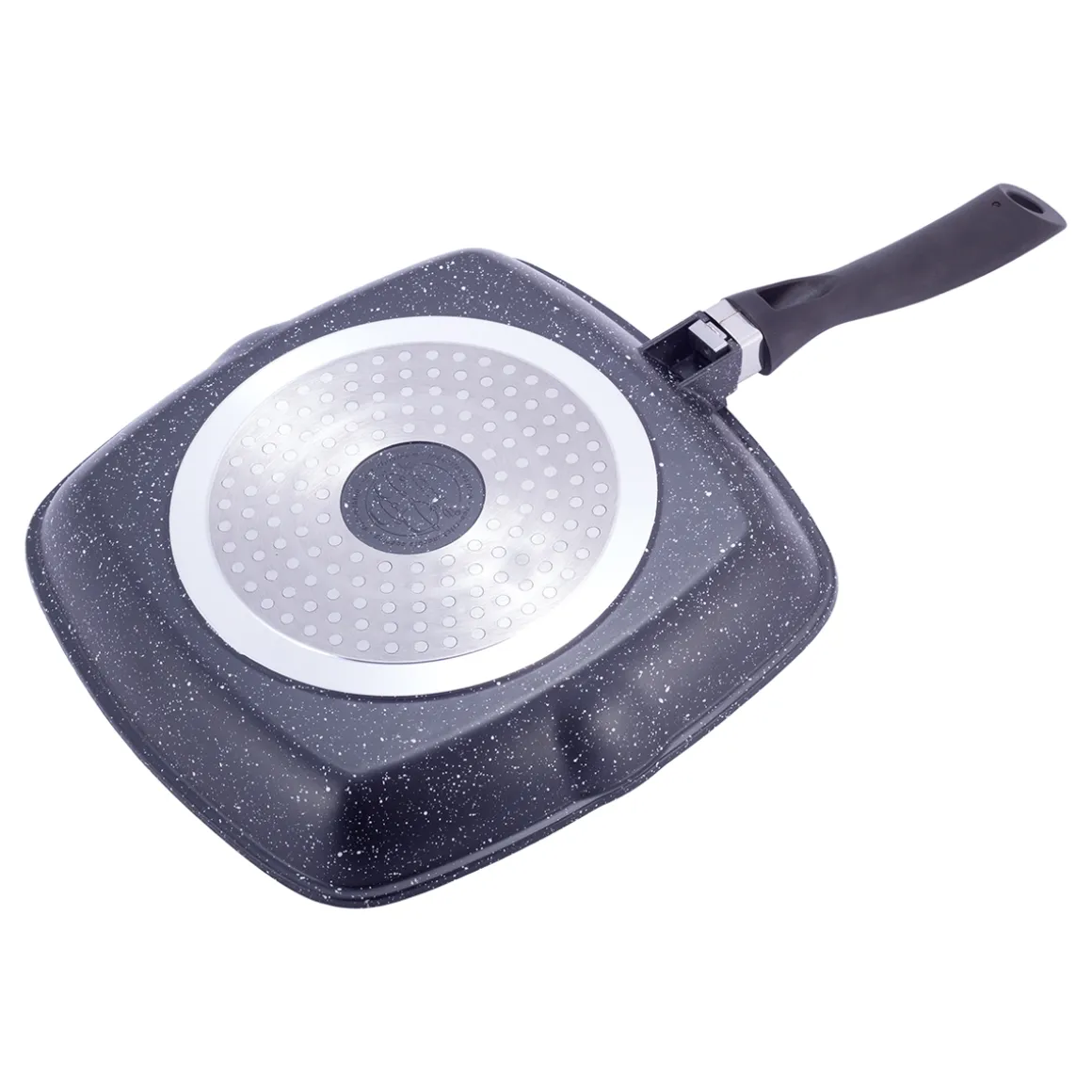 Patelnia grillowa marmurowa 28cm z pokrywką