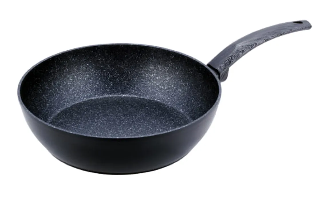 Patelnia marmurowa solidna głęboka, wok 32 cm