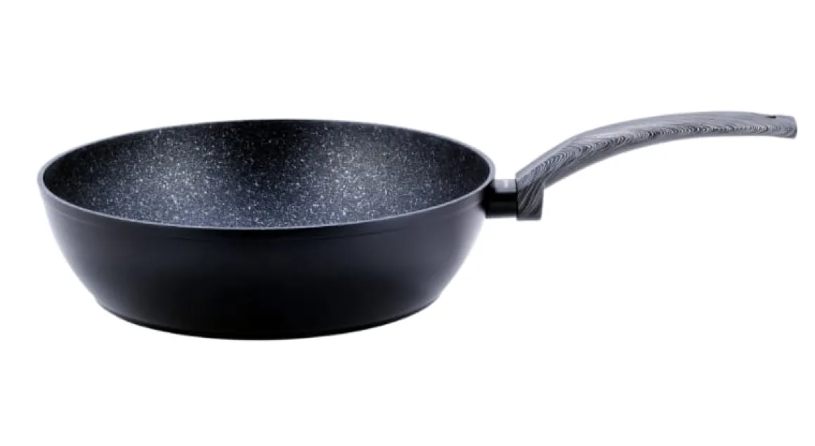 Patelnia marmurowa solidna głęboka, wok 32 cm