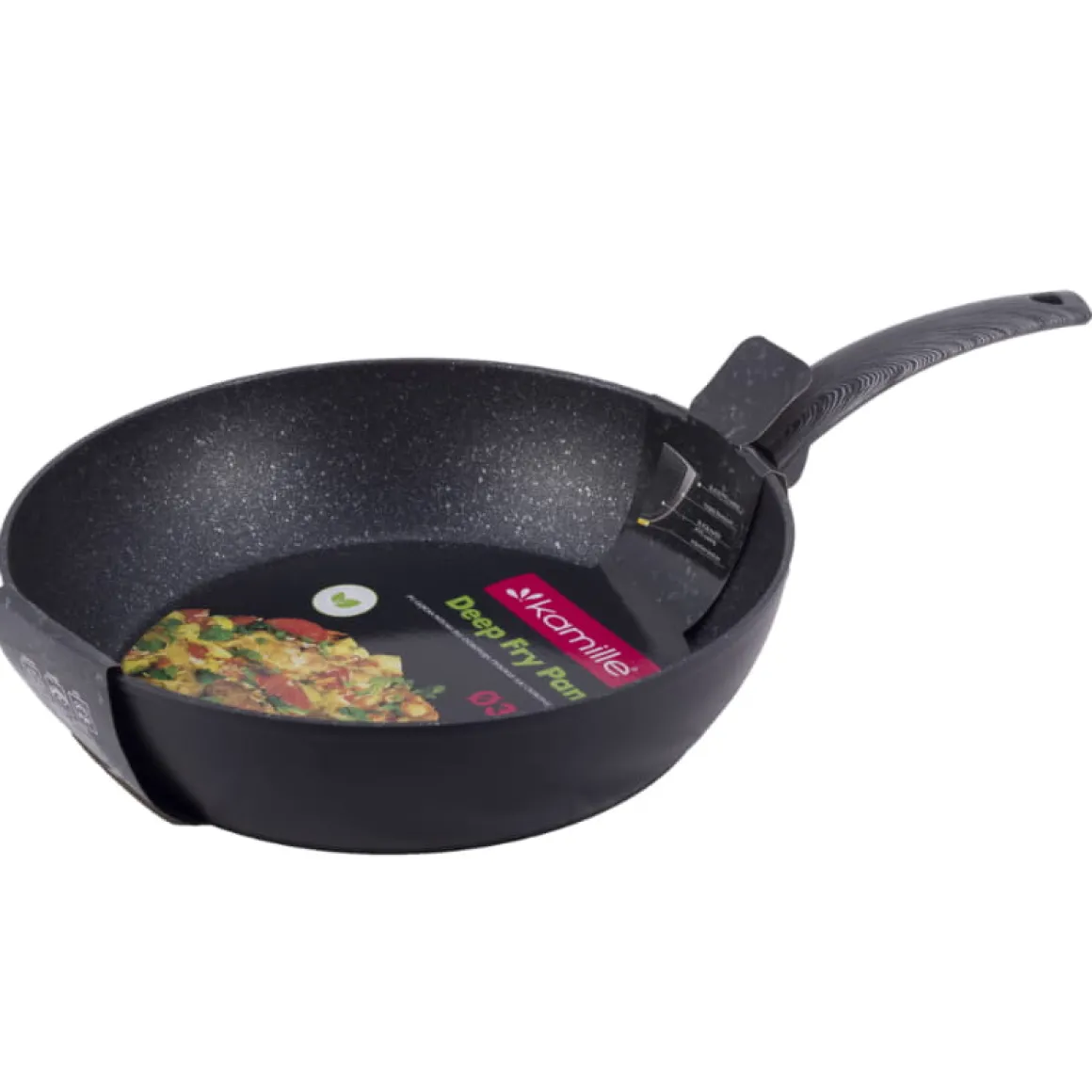 Patelnia marmurowa solidna głęboka, wok 32 cm