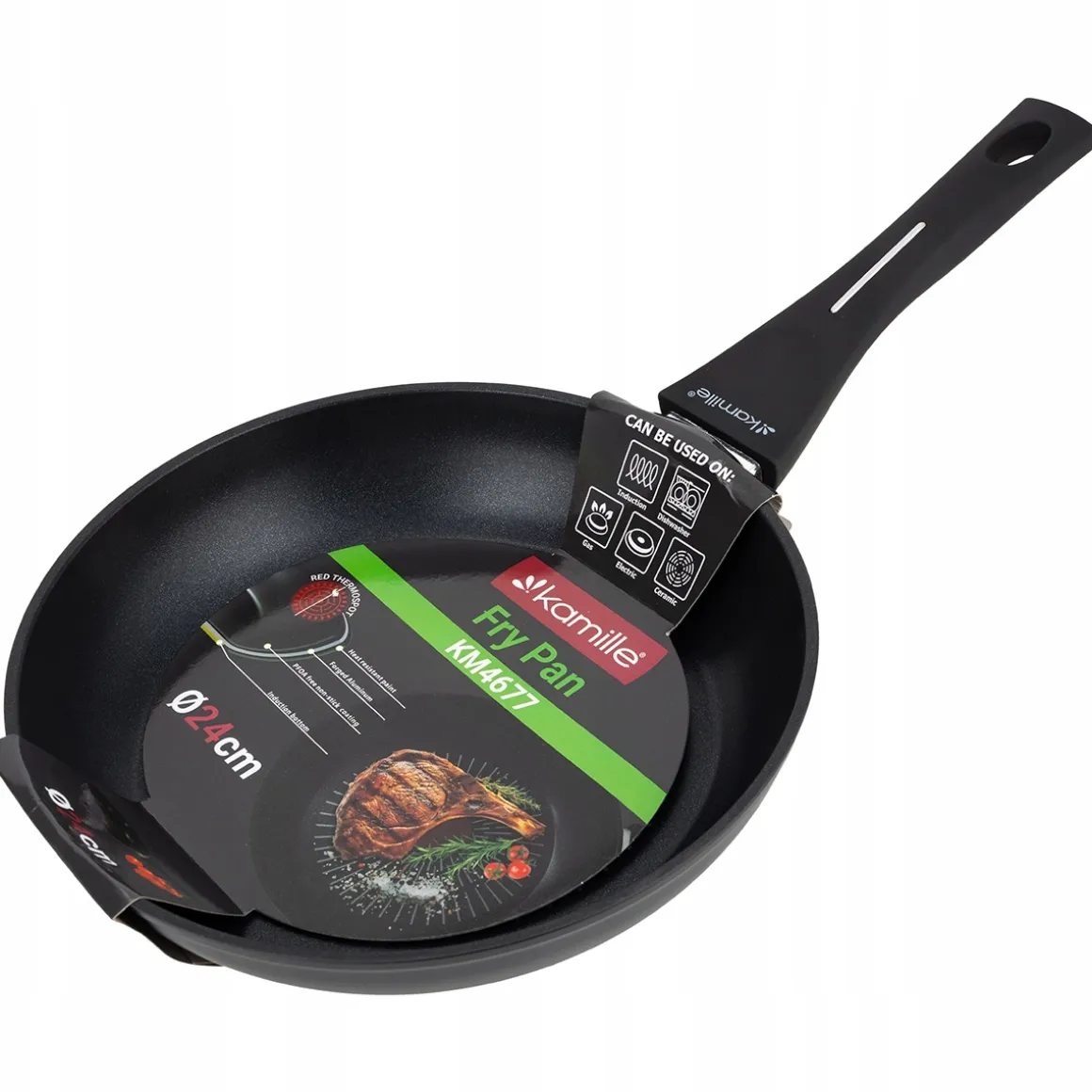Patelnia tradycyjna nieprzywierająca solidna 24 cm gaz indukcja Kamille