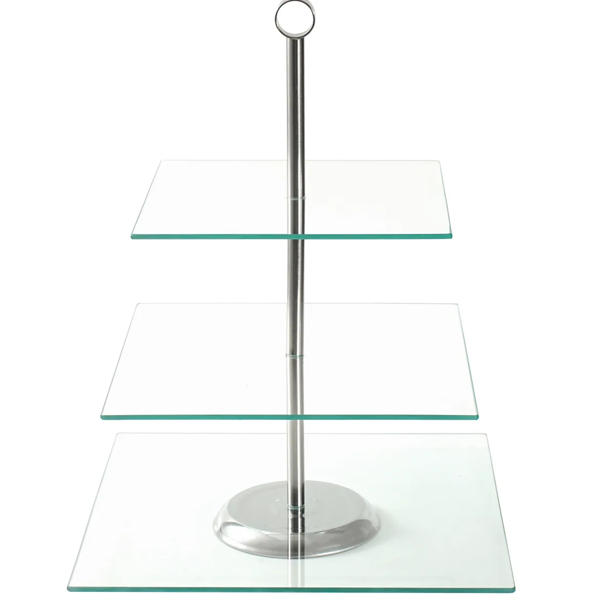 Patera kwadratowa szklana trzypoziomowa talerz na ciastka torty 21/25/30 cm Kamille