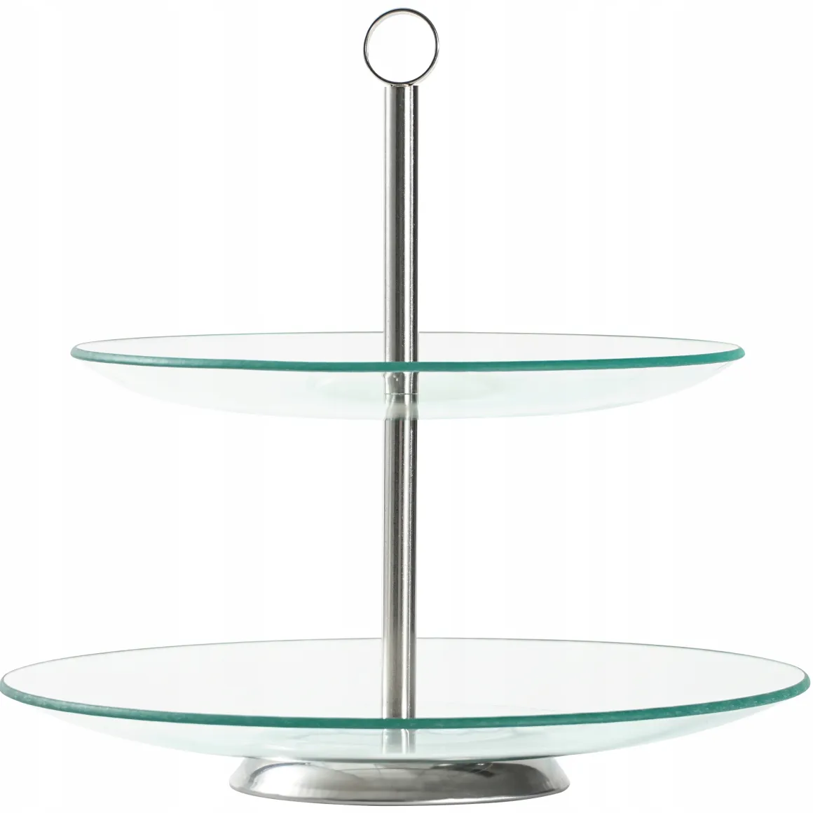 Patera szklana dwupoziomowa talerz na ciastka torty 21/25 cm Kamille
