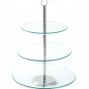 Patera szklana trzypoziomowa talerz na ciastka torty 21/25/30 cm Kamille