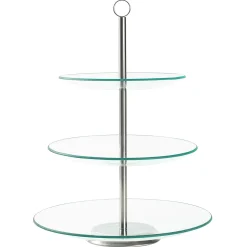 Patera szklana trzypoziomowa talerz na ciastka torty 21/25/30 cm Kamille