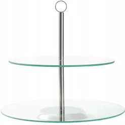 Patera talerz szklana dwupoziomowa na ciastka torty 21/25 cm Kamille
