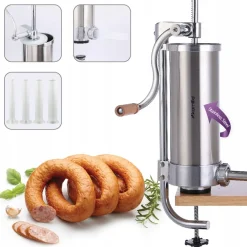 Pionowa nadziewarka do kiełbas, wędlin 3kg + 4 końcówki