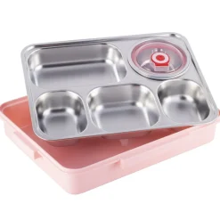 Pojemnik obiadowy, lunchbox z przegrodami + sztućce