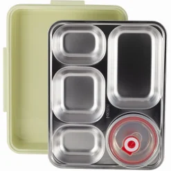 Pojemnik obiadowy, lunchbox z przegrodami + sztućce