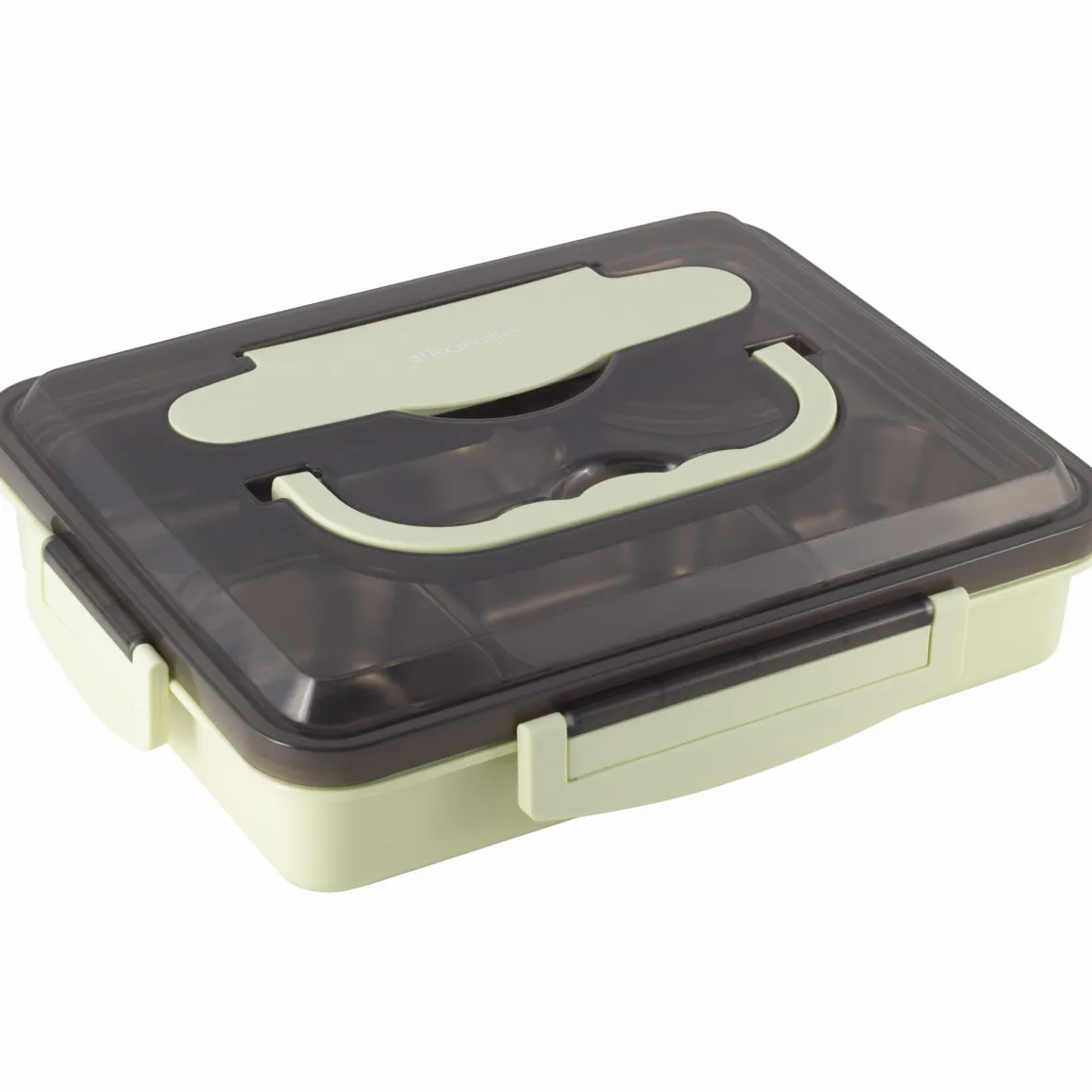 Pojemnik obiadowy, lunchbox z przegrodami + sztućce