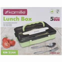 Pojemnik obiadowy, lunchbox z przegrodami + sztućce