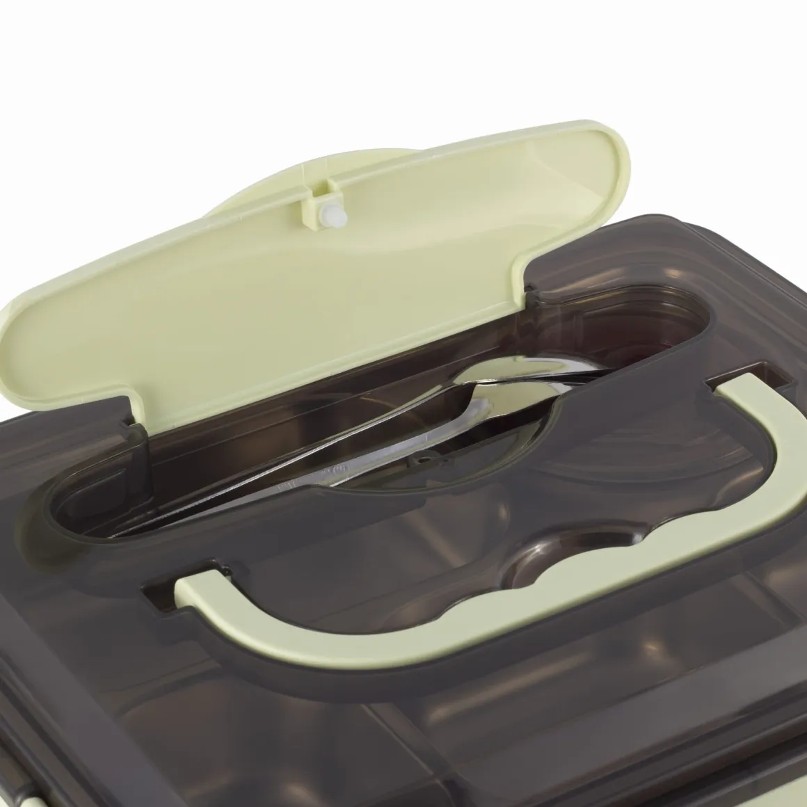 Pojemnik obiadowy, lunchbox z przegrodami + sztućce