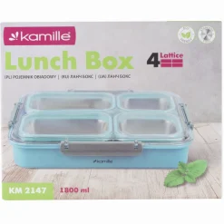 Pojemnik obiadowy, lunchbox z przegrodami do pracy, szkoły