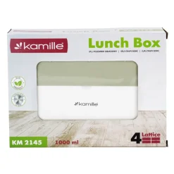 Pojemnik obiadowy, lunchbox z przegrodami i schowkiem na sztućce