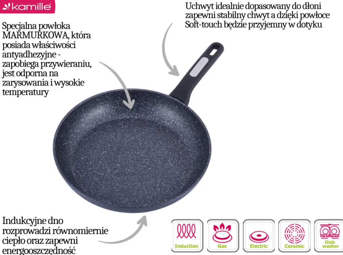 Porządna patelnia marmurowa gruba 24cm