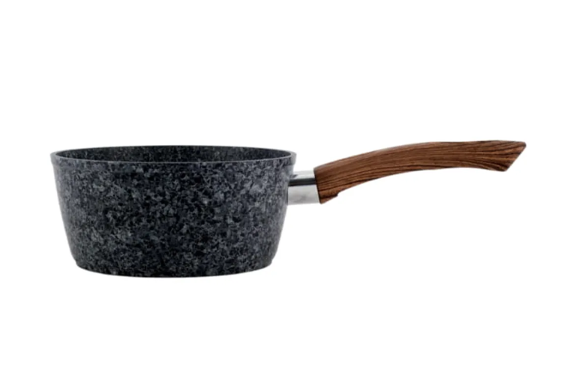 Rondel garnek granitowy 1,2L 16cm imitacja drewna