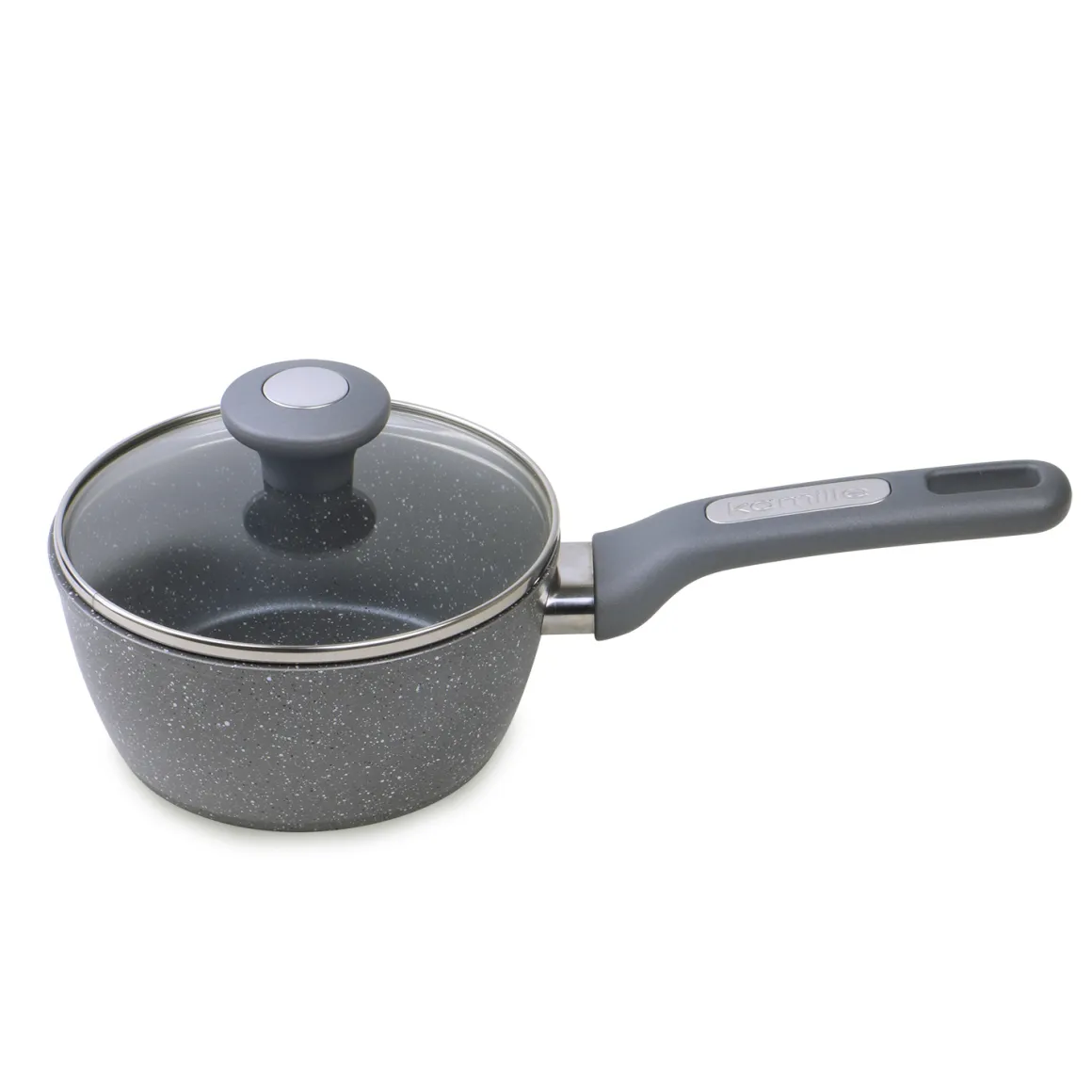 Rondel garnek granitowy z pokrywką szklaną 1,2L