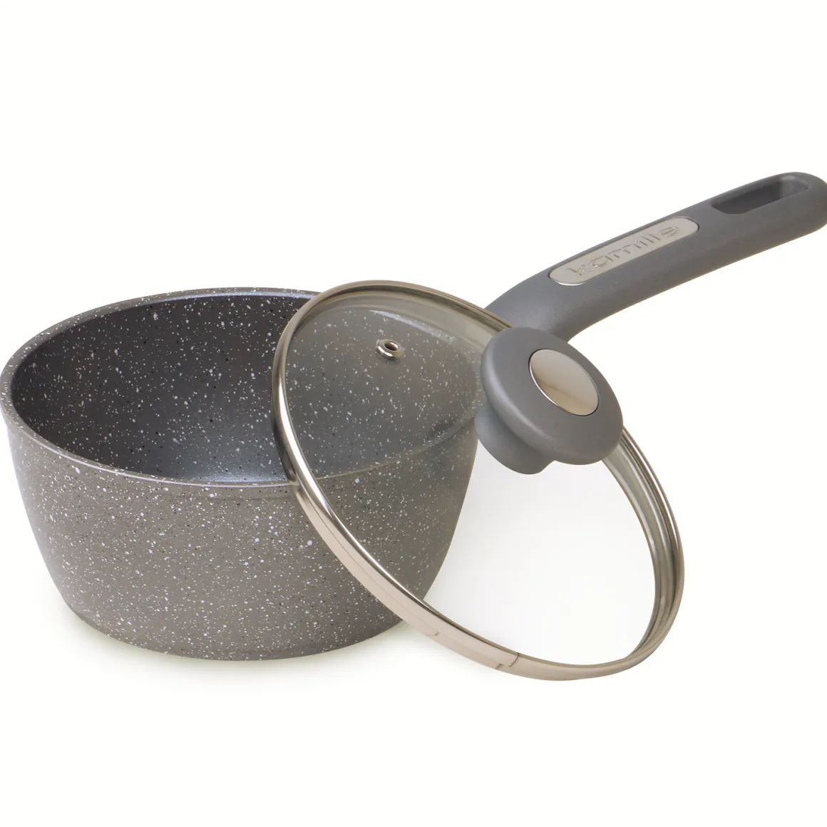 Rondel garnek granitowy z pokrywką szklaną 1,2L