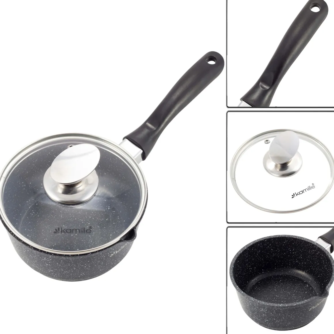Rondel, garnek marmurkowy z pokrywką 16cm 1,2L