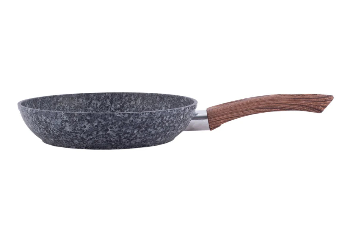 Solidna patelnia granitowa imitacja drewna 20cm