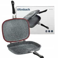 Solidna patelnia grillowa dwustronna na gaz indukcję granit