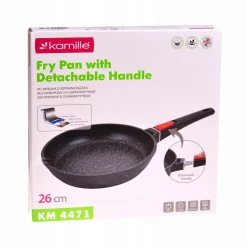Solidna patelnia marmurowa z odpinaną rączką 26cm
