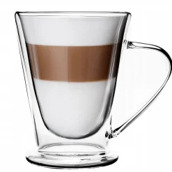 Solidny komplet zestaw szklanek z podwójnego szkła do latte herbaty 2szt.