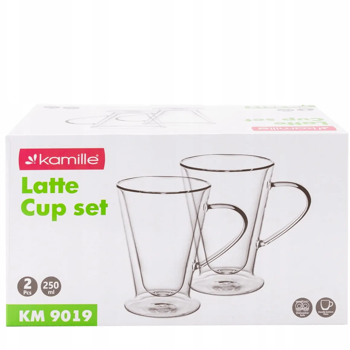 Solidny komplet zestaw szklanek z podwójnego szkła do latte herbaty 2szt.