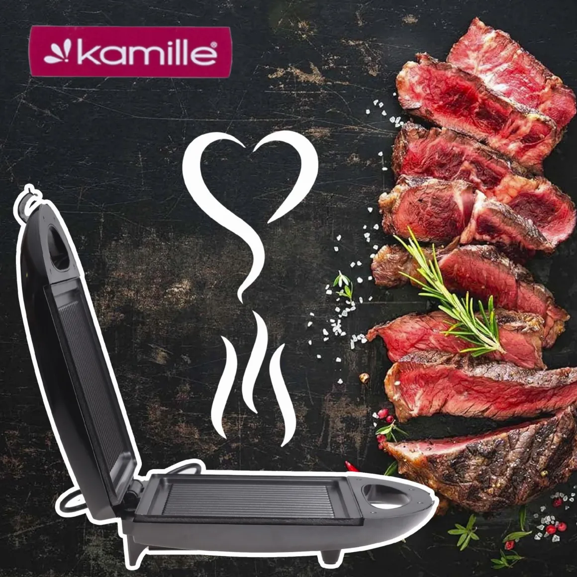 Solidny rozkładany grill elektryczny, opiekacz do kanapek tortilli 1400W